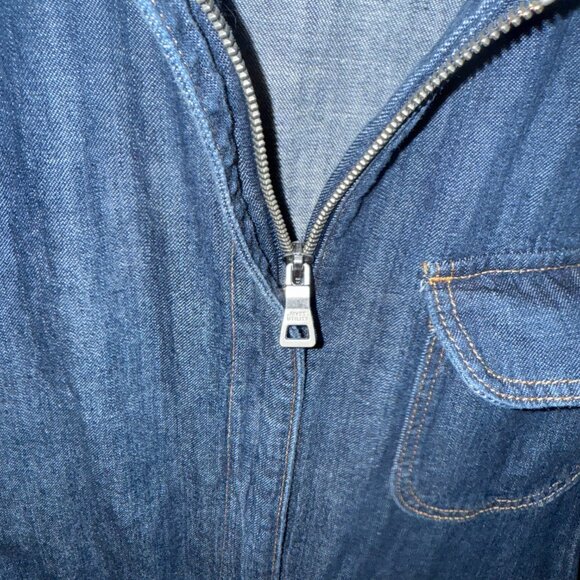 RIVET UTILITY Boyfriend Denim Jumpsuit Size Small Color: Mid denim - Picture 15 of 15